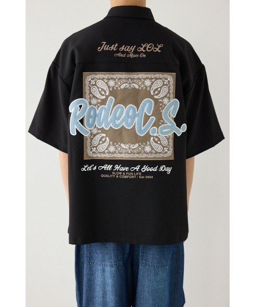 RODEO CROWNS WIDE BOWL(ロデオクラウンズワイドボウル)の「COOLMAX(R)ファブリック製・コールパッチシャツ(シャツ/ブラウス・メンズ・ブラック/ホワイト/スモークピンク・LARGE/MEDIUM)」の20枚目の写真