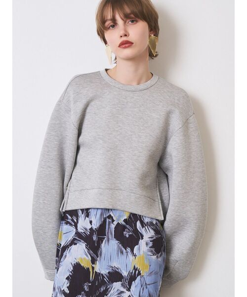 ELENDEEK(エレンディーク)の「TUCK HEM CROPPED CS(Tシャツ/カットソー・レディース・ブラック/グレー/オフホワイト・FREE)」の3枚目の写真
