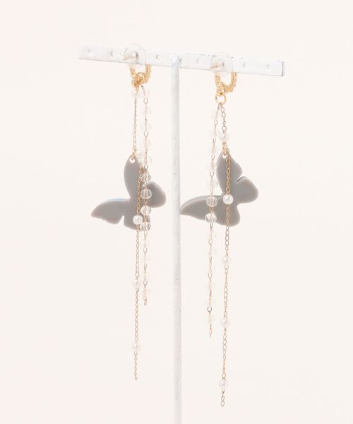 almo(アルモ)の「バタフライロングドロップピアス/蝶/両耳用/レディース(T3)(ピアス(両耳用)・レディース・ゴールド・FREE)」の2枚目の写真