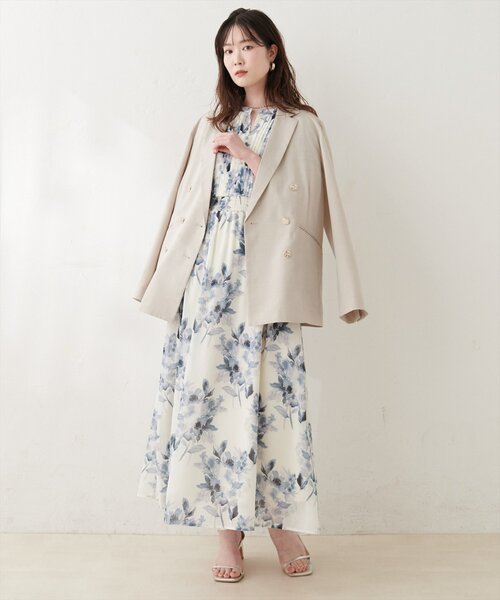 natural couture(ナチュラルクチュール)の「ピンタックフレア袖ワンピース(ワンピース・レディース・その他1/ブラウン/その他3/その他2・FREE)」の6枚目の写真