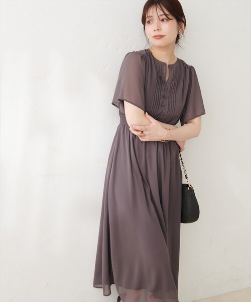 natural couture(ナチュラルクチュール)の「ピンタックフレア袖ワンピース(ワンピース・レディース・その他1/ブラウン/その他3/その他2・FREE)」の14枚目の写真