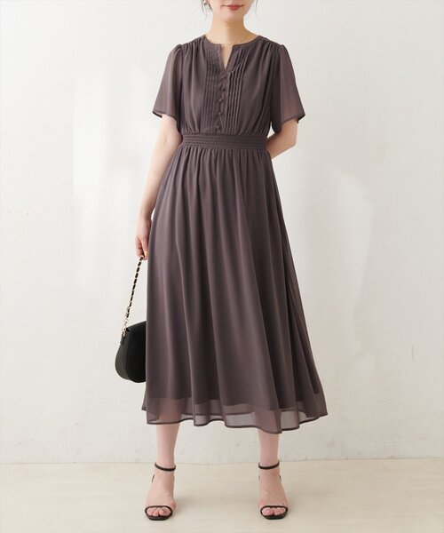 natural couture(ナチュラルクチュール)の「ピンタックフレア袖ワンピース(ワンピース・レディース・その他1/ブラウン/その他3/その他2・FREE)」の15枚目の写真