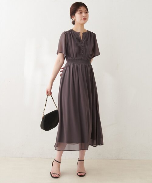 natural couture(ナチュラルクチュール)の「ピンタックフレア袖ワンピース(ワンピース・レディース・その他1/ブラウン/その他3/その他2・FREE)」の16枚目の写真