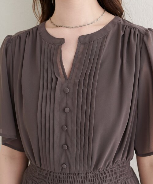 natural couture(ナチュラルクチュール)の「ピンタックフレア袖ワンピース(ワンピース・レディース・その他1/ブラウン/その他3/その他2・FREE)」の20枚目の写真