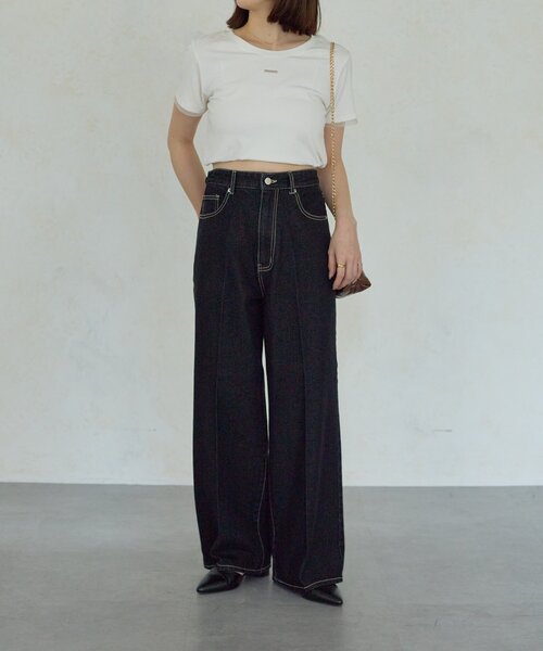 Thevon（ゼボン）の「【Yuna企画】ハイウエストストレートデニムパンツ（デニムパンツ・レディース・ブラック/ブラウン・M/PS/X-SMALL/S）」の7枚目の写真
