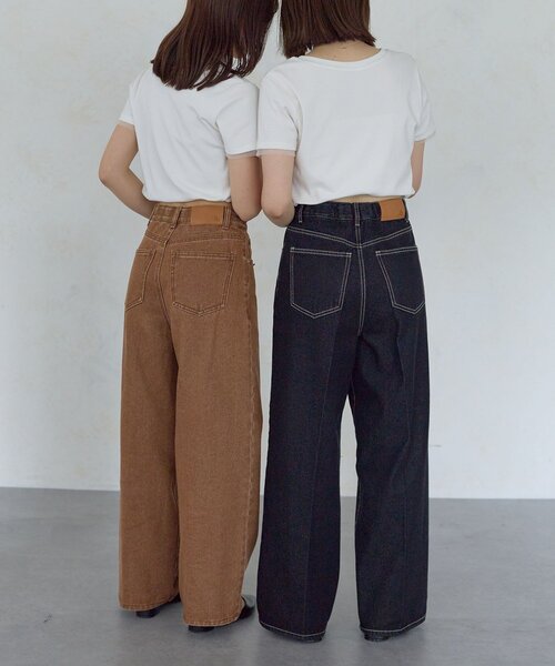Thevon（ゼボン）の「【Yuna企画】ハイウエストストレートデニムパンツ（デニムパンツ・レディース・ブラック/ブラウン・M/PS/X-SMALL/S）」の18枚目の写真