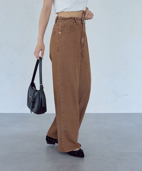 Thevon（ゼボン）の「【Yuna企画】ハイウエストストレートデニムパンツ（デニムパンツ・レディース・ブラック/ブラウン・M/PS/X-SMALL/S）」の11枚目の写真