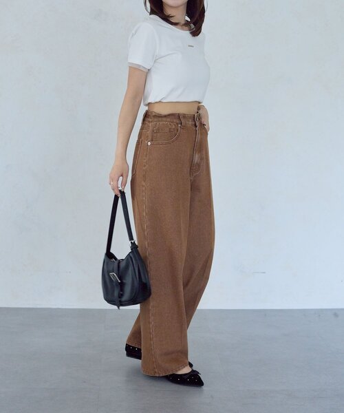 Thevon（ゼボン）の「【Yuna企画】ハイウエストストレートデニムパンツ（デニムパンツ・レディース・ブラック/ブラウン・M/PS/X-SMALL/S）」の8枚目の写真