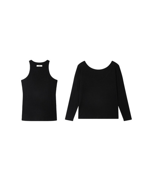 DEINET(ダイニット)の「LAYERED FORMAL T-SHIRT SET IN BLACK(Tシャツ/カットソー・レディース・その他・FREE)」の2枚目の写真