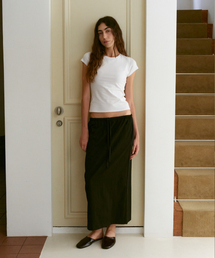 Straight Long Banding Skirts (Black)