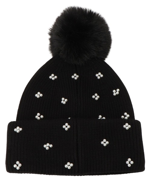 Guess(ゲス)の「KNIT Beanie ニットキャップ(ニットキャップ/ビーニー・レディース・ブラック/オフホワイト・MEDIUM)」の3枚目の写真