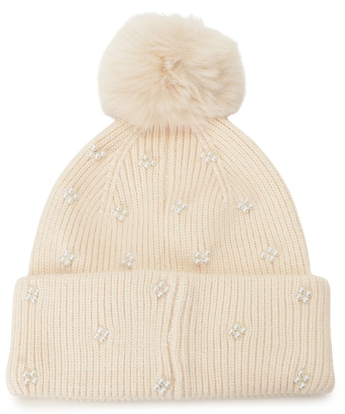 Guess(ゲス)の「KNIT Beanie ニットキャップ(ニットキャップ/ビーニー・レディース・ブラック/オフホワイト・MEDIUM)」の4枚目の写真