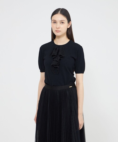EPOCA（エポカ）の「レースニット プルオーバー（Tシャツ/カットソー・レディース・オフホワイト/ネイビー・40）」の2枚目の写真