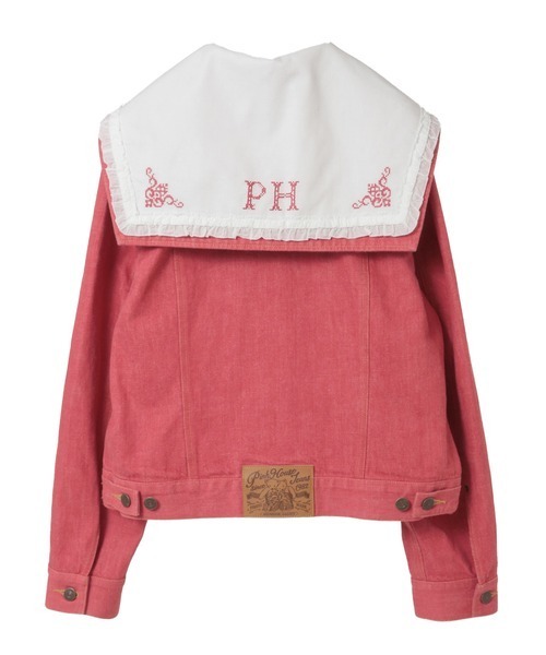 PINK HOUSE(ピンクハウス)の「ジャーマンクラフトベア刺繍セーラーデニムジャケット(デニムジャケット・レディース・ネイビー/レッド/ブルー/ホワイト/ブラック・フリー)」の7枚目の写真