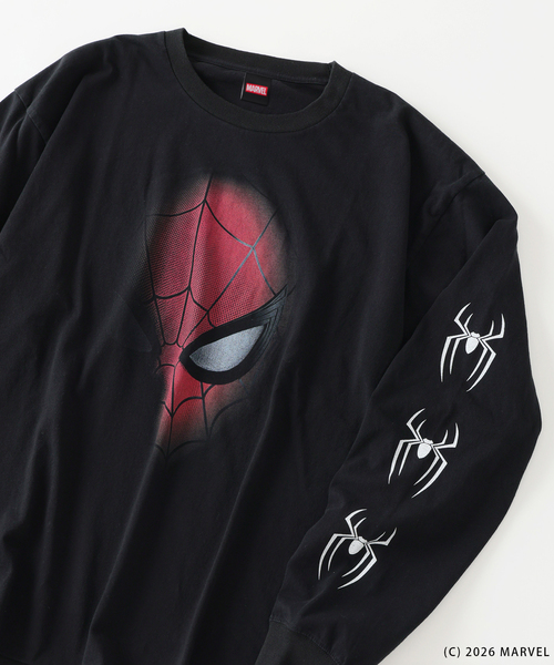 MARVEL(マーベル)の「スパイダーマン 別注 グラフィック ロンT(Tシャツ/カットソー・メンズ・ホワイト/ブラック・LARGE/MEDIUM)」の4枚目の写真