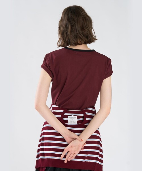 To b. by agnes b.(トゥービーバイアニエスベー)の「To b. by agnes b.× green label relaxing ロゴ刺繍 オーガニックコットン リンガーTシャツ(Tシャツ/カットソー・レディース・ボルドー・FREE)」の3枚目の写真