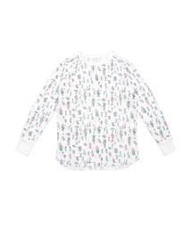 【JEMORGAN LONG JOHNS】 CVCワッフル 花柄ラグランクルーネックパック入りロンT(JC090-59S)