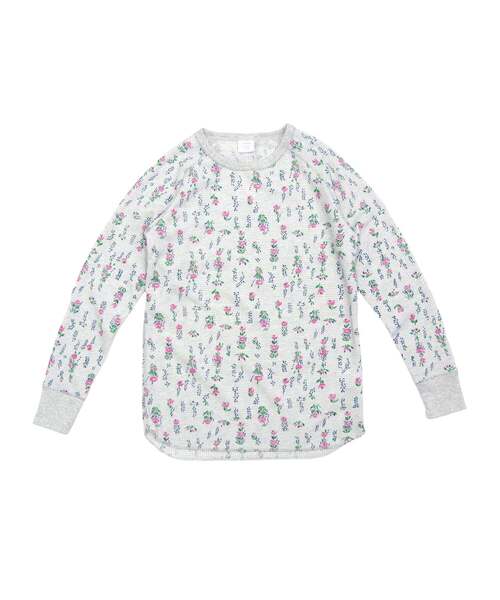 JEMORGAN(ジェーイーモーガン)の「【JEMORGAN LONG JOHNS】 CVCワッフル 花柄ラグランクルーネックパック入りロンT(JC090-59S)(Tシャツ/カットソー・レディース・ホワイト/トップグレー/ホワイト系1・フリー)」の3枚目の写真