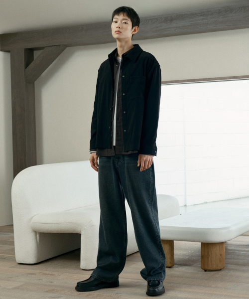 MINDBRIDGE（マインドブリッジ）の「[COUTURE] スエード セミオーバーサイズ シャツ型ジャケット - 2color（ライダースジャケット・メンズ・ブラック/ダークベージュ・100/110/95/105）」の13枚目の写真