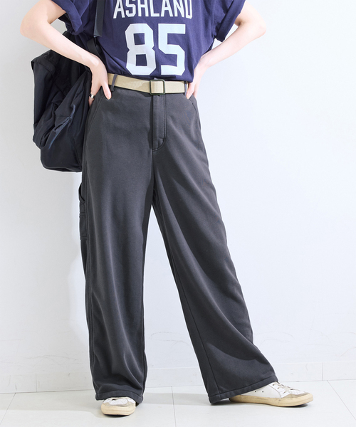 Simplicite(サンプリシテ)の「ウォッシャブル / 裏毛ペインターパンツ(その他パンツ・レディース・ブラウン/チャコールグレー・FREE)」の1枚目の写真
