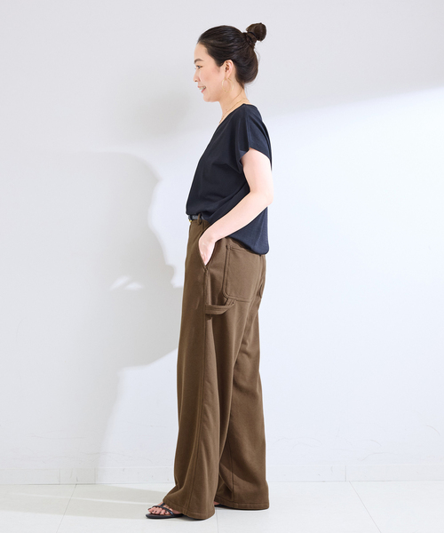 Simplicite(サンプリシテ)の「ウォッシャブル / 裏毛ペインターパンツ(その他パンツ・レディース・ブラウン/チャコールグレー・FREE)」の5枚目の写真
