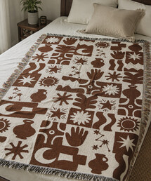 FREAK'S STORE（フリークスストア）の「JACQUARD HOME THROWKET フォークロア・ジャカード織 マルチスローケット（ブランケット）」
