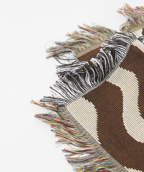 FREAK'S STORE(フリークスストア)の「JACQUARD HOME THROWKET フォークロア・ジャカード織 マルチスローケット(ブランケット・レディース・ベージュ/グリーン/ブラウン・ONE SIZE)」の21枚目の写真