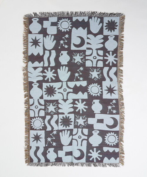 FREAK'S STORE(フリークスストア)の「JACQUARD HOME THROWKET フォークロア・ジャカード織 マルチスローケット(ブランケット・レディース・ベージュ/グリーン/ブラウン・ONE SIZE)」の22枚目の写真
