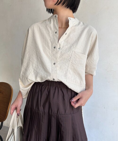 Jena espace merveilleux(ジェナ エスパスメルヴェイユ)の「ピーチスキンシャツ(シャツ/ブラウス・レディース・アイボリー/ピンク/チャコールグレー・FREE)」の7枚目の写真