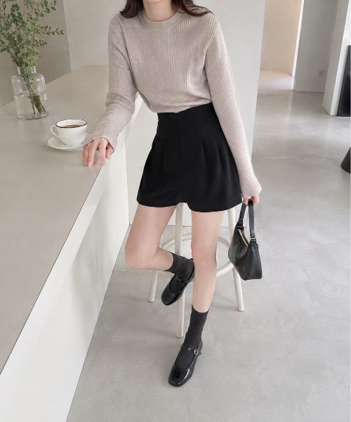 Mku Ekta（ムクエクタ）の「ハイウエストウールライクショートパンツ（その他パンツ・レディース・ブラウン/ブラック・S/M/L）」の11枚目の写真