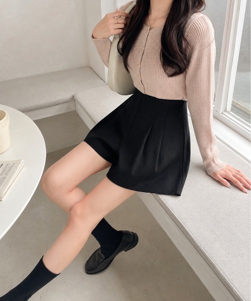 Mku Ekta（ムクエクタ）の「ハイウエストウールライクショートパンツ（その他パンツ・レディース・ブラウン/ブラック・S/M/L）」の6枚目の写真