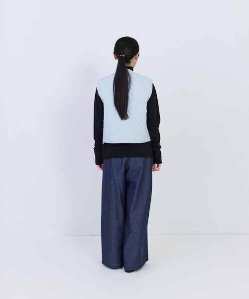conges payes ADIEU TRISTESSE（コンジェ ペイエ アデュートリステス）の「コットンボイルフリンジジレ（ベスト・レディース・チャコールグレー/ブルー・38）」の7枚目の写真