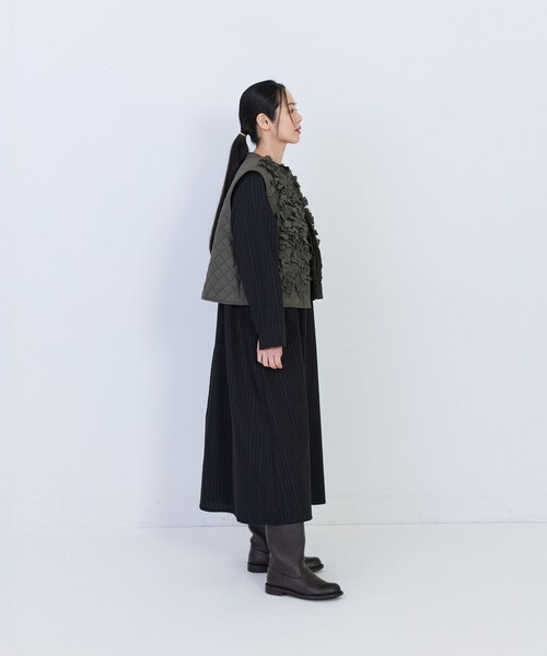 conges payes ADIEU TRISTESSE（コンジェ ペイエ アデュートリステス）の「コットンボイルフリンジジレ（ベスト・レディース・チャコールグレー/ブルー・38）」の11枚目の写真