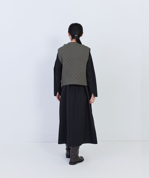 conges payes ADIEU TRISTESSE（コンジェ ペイエ アデュートリステス）の「コットンボイルフリンジジレ（ベスト・レディース・チャコールグレー/ブルー・38）」の12枚目の写真