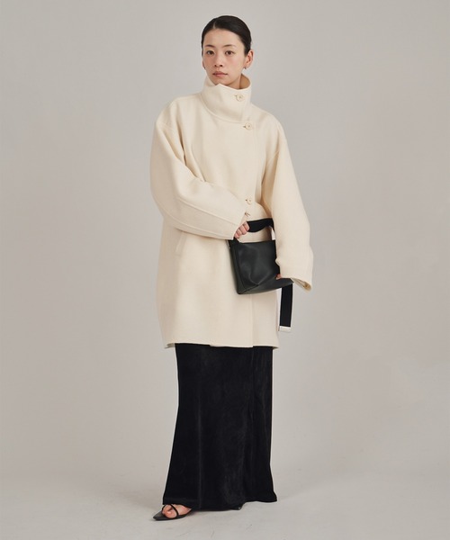 louren(ローレン )の「【louren/ローレン】double face midi coat/ダブルフェイスミディコート(チェスターコート・レディース・ブラック/アイボリー・FREE)」の3枚目の写真