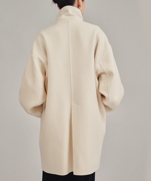 louren(ローレン )の「【louren/ローレン】double face midi coat/ダブルフェイスミディコート(チェスターコート・レディース・ブラック/アイボリー・FREE)」の5枚目の写真