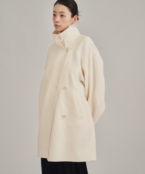 louren(ローレン )の「【louren/ローレン】double face midi coat/ダブルフェイスミディコート(チェスターコート・レディース・ブラック/アイボリー・FREE)」の6枚目の写真