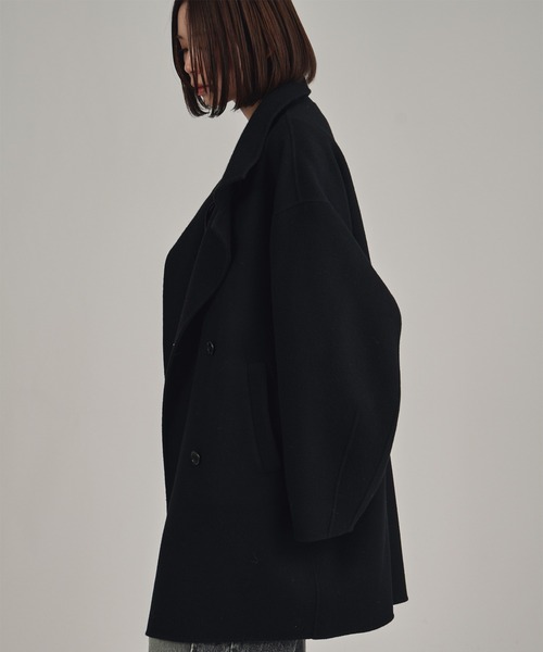 louren(ローレン )の「【louren/ローレン】double face midi coat/ダブルフェイスミディコート(チェスターコート・レディース・ブラック/アイボリー・FREE)」の8枚目の写真