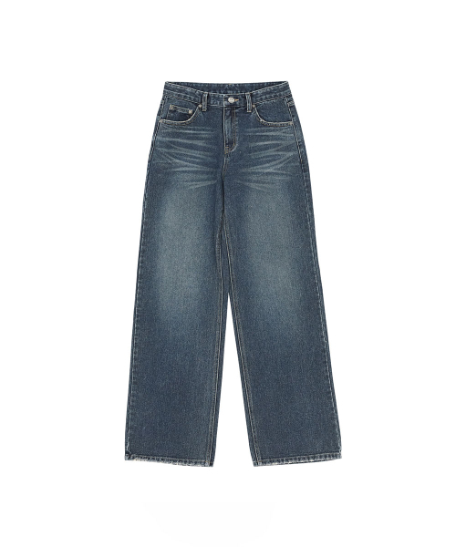NO EXTRA TOUCH(ノー・エクストラ・タッチ)の「Low Relax Basic Denim Pants (Dark Blue) / 26FWPT002DB(デニムパンツ・レディース・ダークブルー・SMALL/MEDIUM/LARGE)」の3枚目の写真