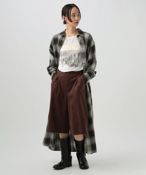 BAYFLOW（ベイフロー）の「[選べる着丈♪]チェックシャツワンピース（ワンピース・レディース・ネイビー/カーキ/ブラウン/ブラック・SMALL/MEDIUM）」の7枚目の写真