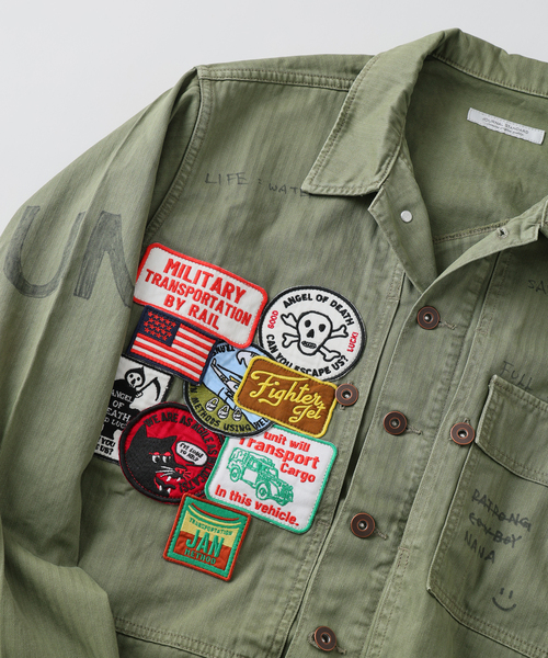 JOURNAL STANDARD（ジャーナルスタンダード）の「ヘリンボーン ツイル ミリタリー ジャケット（シャツ/ブラウス・メンズ・カーキ/オリーブ/ブラック/ブラック系その他・LARGE/MEDIUM）」の10枚目の写真