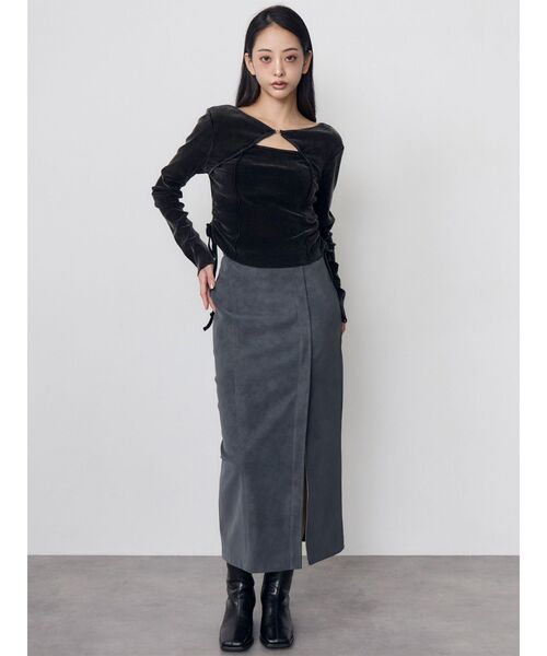 MURUA(ムルーア)の「シアーベロアホックトップス(Tシャツ/カットソー・レディース・ブルー/ブラウン/ブラック・FREE)」の18枚目の写真