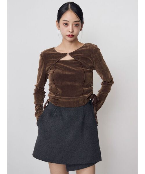 MURUA(ムルーア)の「シアーベロアホックトップス(Tシャツ/カットソー・レディース・ブルー/ブラウン/ブラック・FREE)」の22枚目の写真