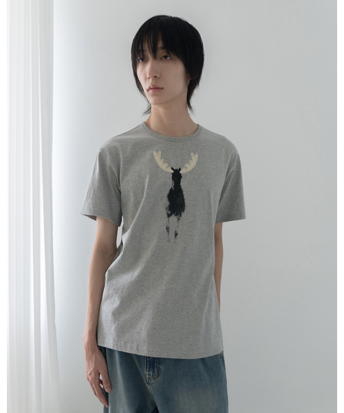 SILENTSYLLABLE(サイレント シラブル)の「Pony print T-shirts / Melange gray(Tシャツ/カットソー・メンズ・その他・0/1)」の5枚目の写真