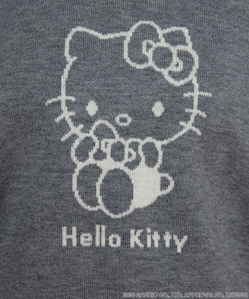 PUBLUX(パブリュクス)の「PUBLUX/パブリュクス ”HELLO KITTY/ハローキティ” アート ジャガード ニット 限定展開(ニット/セーター・レディース・ネイビー/オフホワイト/グレー・フリ-)」の9枚目の写真