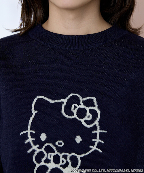 PUBLUX(パブリュクス)の「PUBLUX/パブリュクス ”HELLO KITTY/ハローキティ” アート ジャガード ニット 限定展開(ニット/セーター・レディース・ネイビー/オフホワイト/グレー・フリ-)」の20枚目の写真