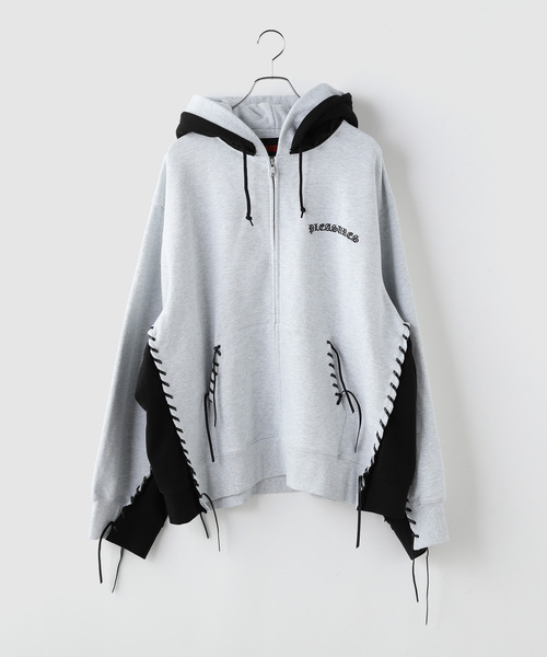 DISCOVERED(ディスカバード)の「PLEASURES x DISCOVERED DOUBLE LAYERED HOODIE(パーカー・メンズ・ブルー/ブラック/ピンク/ホワイト・FREE)」の2枚目の写真