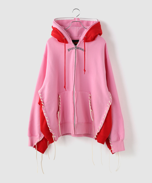 DISCOVERED(ディスカバード)の「PLEASURES x DISCOVERED DOUBLE LAYERED HOODIE(パーカー・メンズ・ブルー/ブラック/ピンク/ホワイト・FREE)」の4枚目の写真