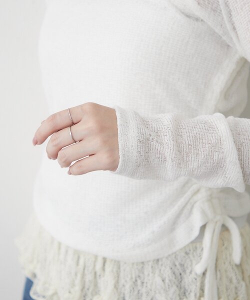 Remind me and forever(リマインドミーアンドフォーエバー)の「【SET】ギャザープルオーバー+フリルキャミ(Tシャツ/カットソー・レディース・ブラウン/チャコールグレー/アイボリー・FREE)」の4枚目の写真