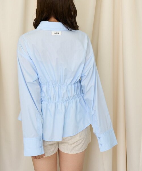 CIAOPANIC(チャオパニック)の「【neutral by ciaopanic】ウエストシャーリングシャツ(シャツ/ブラウス・レディース・ピンク/サックスブルー・FREE)」の6枚目の写真